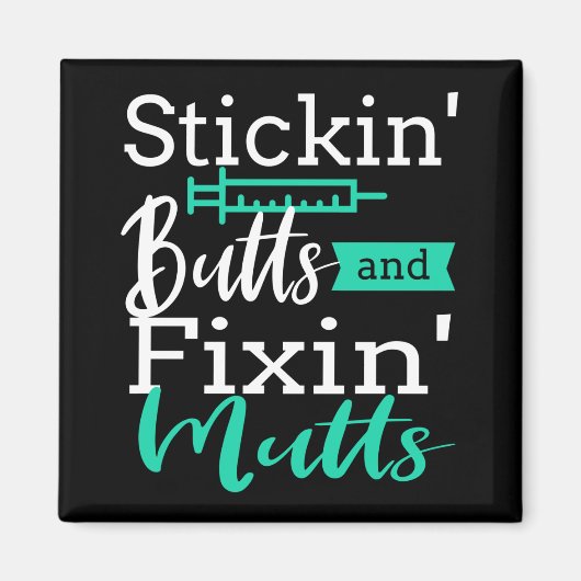 Vet Tech Veterinarian Veterinary Technician Funny Magneet (Voorkant)