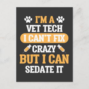 Vet Tech Veterinary Animal Veterinarian Rescue Briefkaart