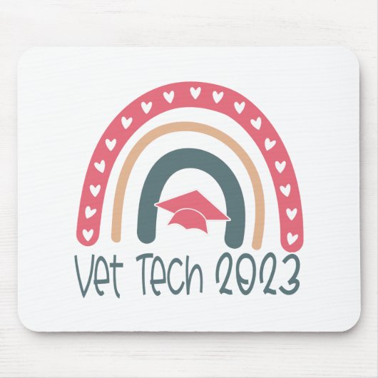 Vet Tech Veterinary Technicia Afstuderen Gift Muismat (Voorkant)
