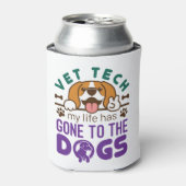 Vet Tech Veterinary Technology Life Gone to Dogs Blikjeskoeler (Blikje Voorkant)