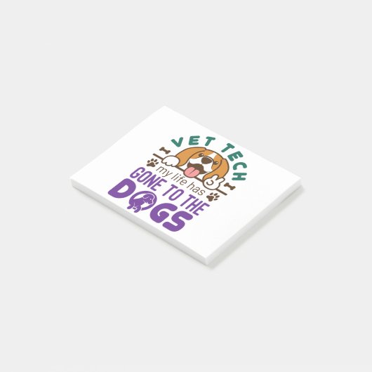 Vet Tech Veterinary Technology Life Gone to Dogs Post-it® Notes (Schuin)