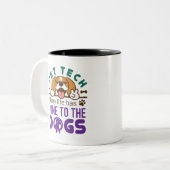 Vet Tech Veterinary Technology Life Gone to Dogs Tweekleurige Koffiemok (Voorkant links)