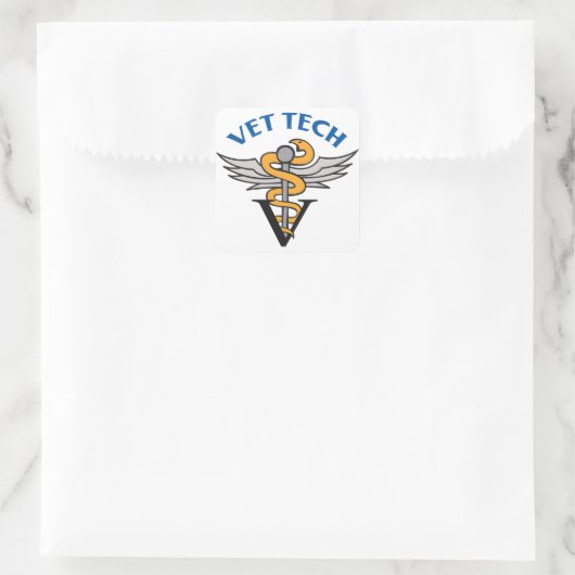 Vet Tech Vierkante Sticker (Tas)