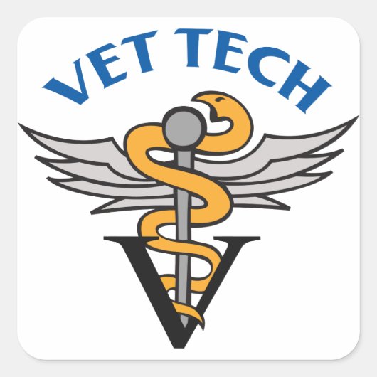 Vet Tech Vierkante Sticker (Voorkant)