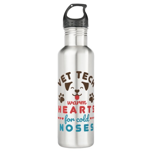 Vet Tech Warm Hearts for Cold Noses Waterfles (Voorkant)