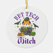 Vet Tech Witch Veterinary Technicier Halloween Keramisch Ornament (Voorkant)