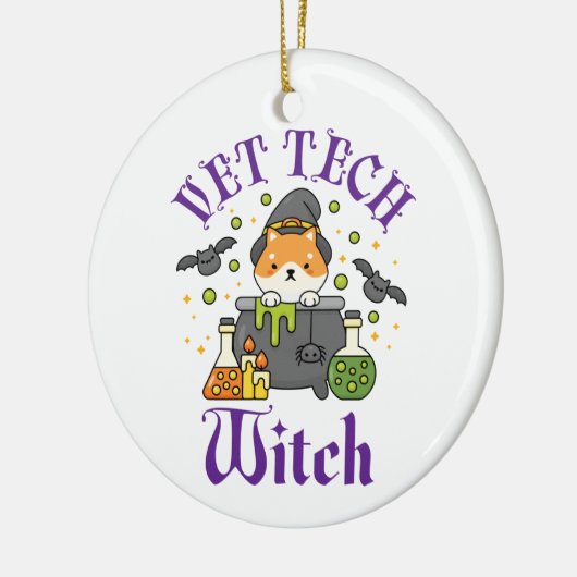 Vet Tech Witch Veterinary Technicier Halloween Keramisch Ornament (Links)