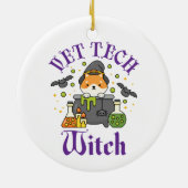 Vet Tech Witch Veterinary Technicier Halloween Keramisch Ornament (Achterkant)