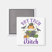 Vet Tech Witch Veterinary Technicier Halloween Magneet (Voorkant / Achterkant)