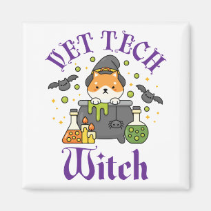 Vet Tech Witch Veterinary technicus Halloween Magneet