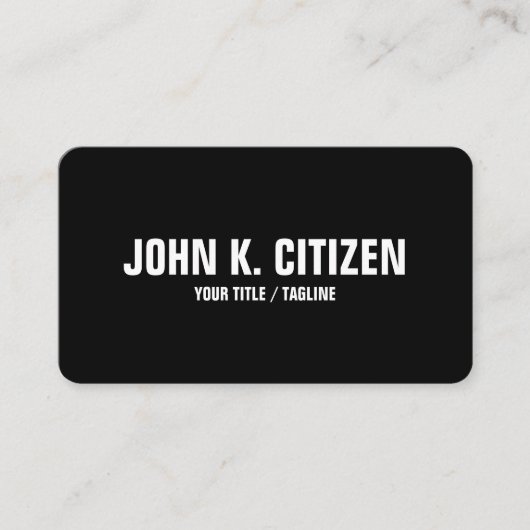 Vet Tekst afgerond Visitekaartje - zwart/wit (Voorkant)