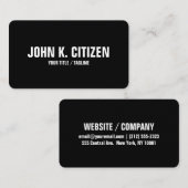 Vet Tekst afgerond Visitekaartje - zwart/wit (Voorkant / Achterkant)