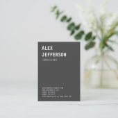 Vet tekst grijs wit Professional Visitekaartje (Staand voorkant)