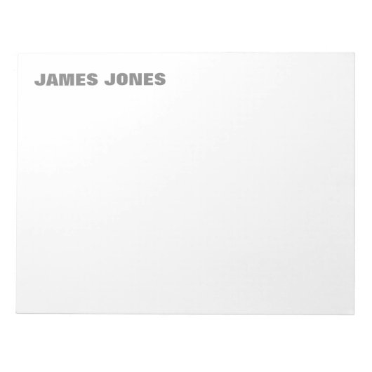 Vet Tekst Grijs Wit Stijlvol Modern Professioneel Notitieblok (Voorkant)