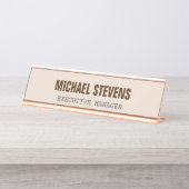 Vet tekst stijlvol, professioneel bureau naambordje (Voorkant)