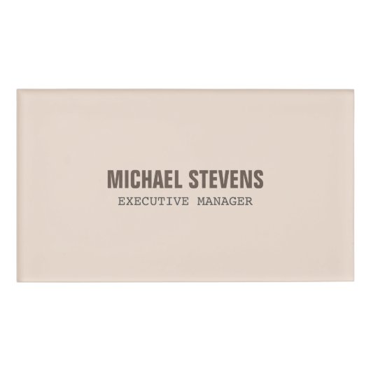 Vet tekst stijlvol, professioneel naambadge (Voorkant)