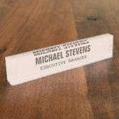 Vet tekst stijlvol, professioneel naambordje (Zijkant)