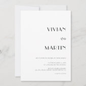 Vet Tekst Zwart-wit Bruiloft All-in-one QR Kaart (Voorkant)