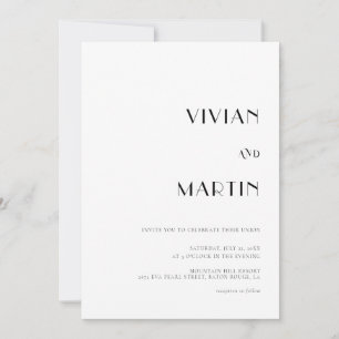 Vet Tekst Zwart-wit Bruiloft All-in-one QR Kaart