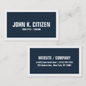 Vet tekstbreed Visitekaartje - blauw / wit (Voorkant / Achterkant)