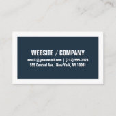 Vet tekstbreed Visitekaartje - blauw / wit (Achterkant)