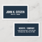 Vet tekstbreed Visitekaartje - blauw / wit (Voorkant / Achterkant)