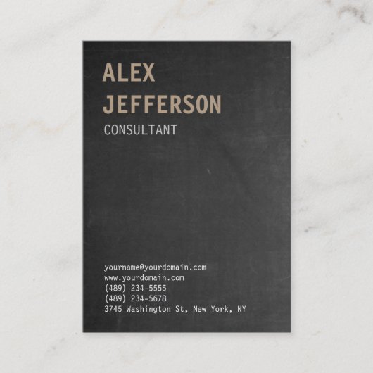 Vet Tekstgrijs alkbord Visitekaartje (Voorkant)