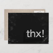 Vet "THX!" Krant Print Typografie Briefkaart (Voorkant / Achterkant)