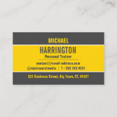 Vet tijdelijk geel en grijs minimalistisch Pro Visitekaartje (Achterkant)