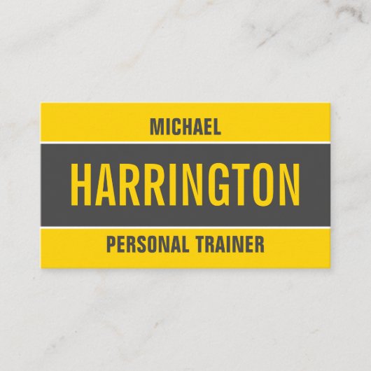 Vet tijdelijk geel en grijs minimalistisch Pro Visitekaartje (Voorkant)