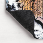 Vet tijger portret Grafische persstijl Muismat (Hoek)