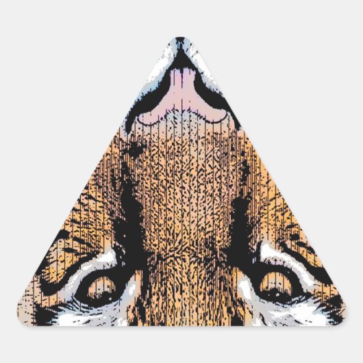 Vet tijger portret Grafische persstijl Sticker (Voorkant)