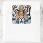 Vet tijger portret Grafische persstijl Vierkante Sticker (Tas)
