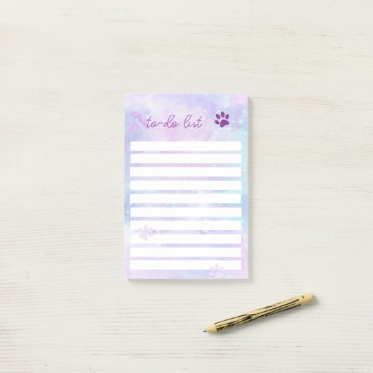 Vet to Do lijst Pet Paw Print Post-it® Notes (Op bureau)