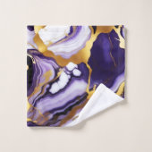 Vet Trendy paarse geel Gouden faux marmer Bad Handdoek (Wasdoekje)