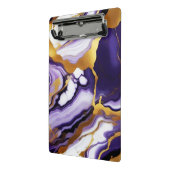 Vet Trendy paarse geel Gouden faux marmer Mini Klembord (Angled2)