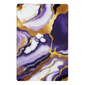 Vet Trendy paarse geel Gouden faux marmer Mini Klembord (Achterkant)