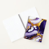 Vet Trendy paarse geel Gouden faux marmer Notitieboek (Binnen)