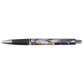 Vet Trendy paarse geel Gouden faux marmer Pen (Achterkant)