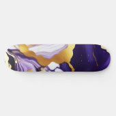Vet Trendy paarse geel Gouden faux marmer Persoonlijk Skateboard (Horizontaal)