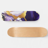 Vet Trendy paarse geel Gouden faux marmer Persoonlijk Skateboard (Horizontaal)