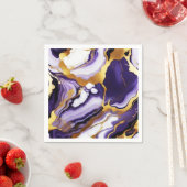 Vet Trendy paarse geel Gouden faux marmer Servet (Insitu)