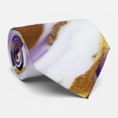 Vet Trendy paarse geel Gouden faux marmer Stropdas (Opgerold)