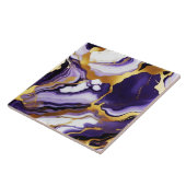 Vet Trendy paarse geel Gouden faux marmer Tegeltje (Zijkant)