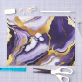 Vet Trendy paarse geel Gouden faux marmer Tissuepapier (Craft)
