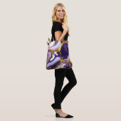 Vet Trendy paarse geel Gouden faux marmer Tote Bag (Op model)