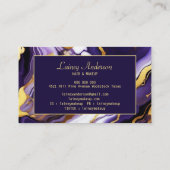 Vet Trendy paarse geel Gouden faux marmer Visitekaartje (Achterkant)