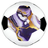Vet Trendy paarse geel Gouden faux marmer Voetbal (Gedraaid)