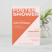 Vet Trendy Typografie Kleur Blok Foster Douche Kaart (Staand voorkant)