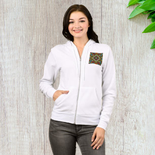 Vet Tribal Geometrisch Patroon Kleurrijke Etnische Hoodie